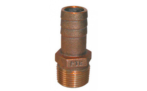 Groco PTH-1125 1-1/4" NPT Bronze Pipe to Hose Fitting | Trotac Marine