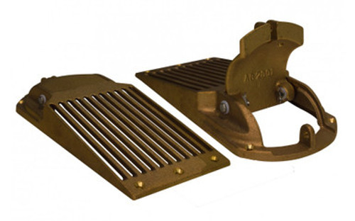 Groco ASC-1250 Bronze Slotted Hull Scoop Strainer with Access Door for up to 1-1/4" Thru Hull | Trotac Marine