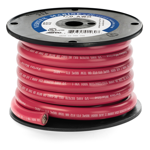 1/0 GA red tinned wire