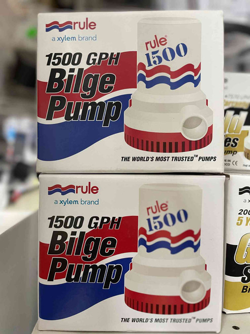 Rule 02 Marine Bilge Pump, 1500 GPH, Non-Automatic, 12 Volt