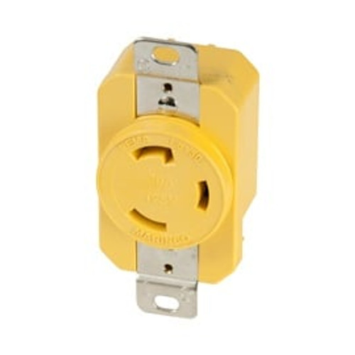 Locking Receptacle, 30A 125V, Yellow