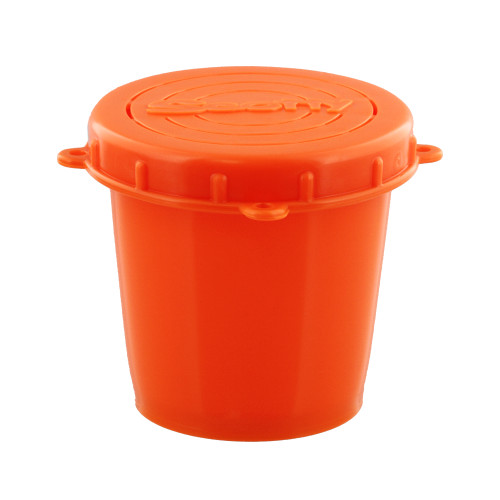 Fluorescent Red 1/2 L Bait Jar with quick lock threaded lid