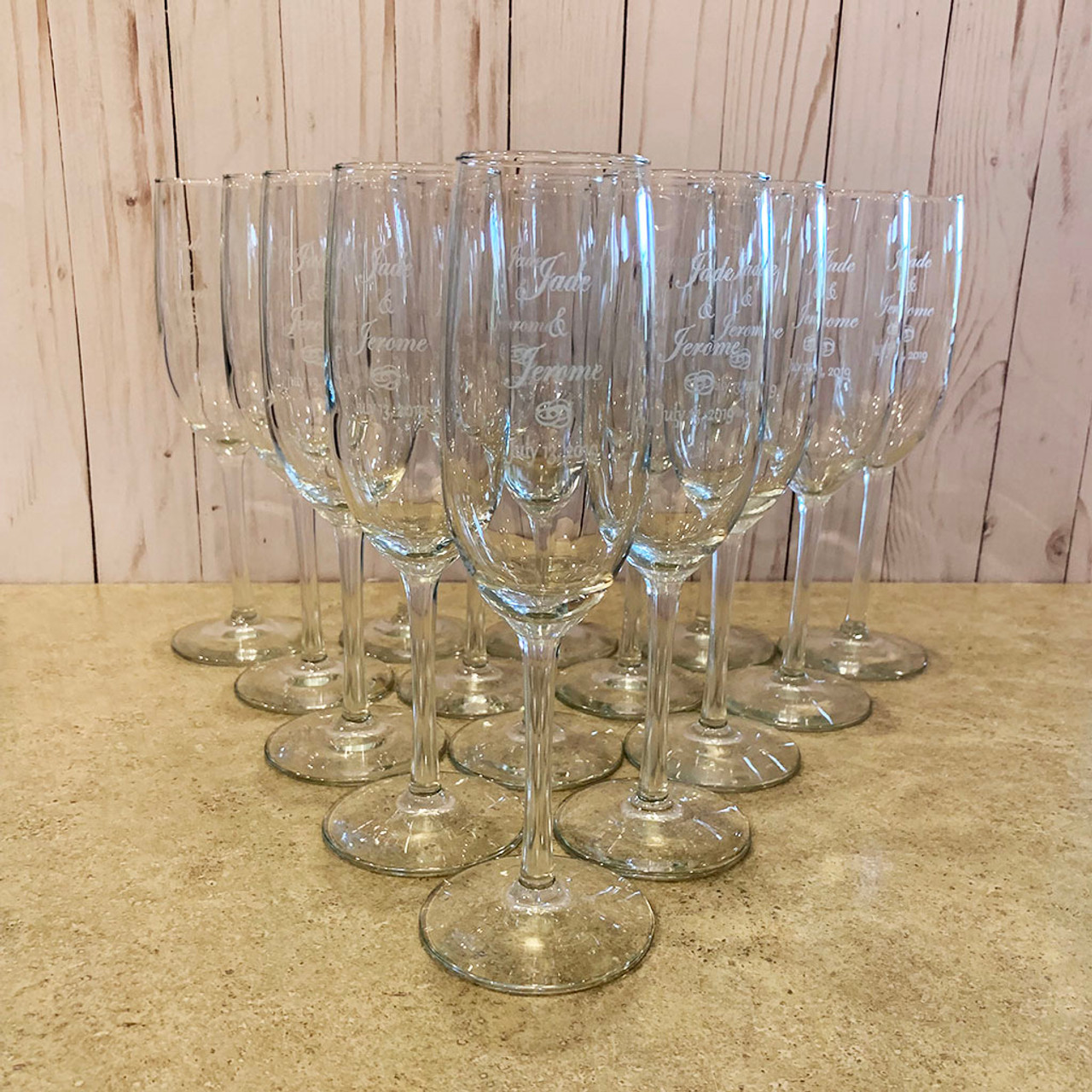 Personalised Engraved Champagne Flute (Multi-Line)