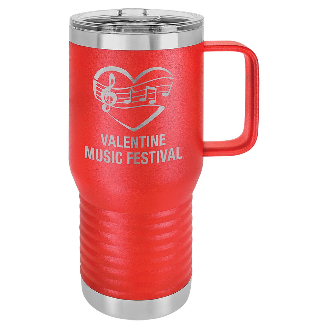 Custom Engraved 20oz. Travel Mug With Handle and Slider Lid