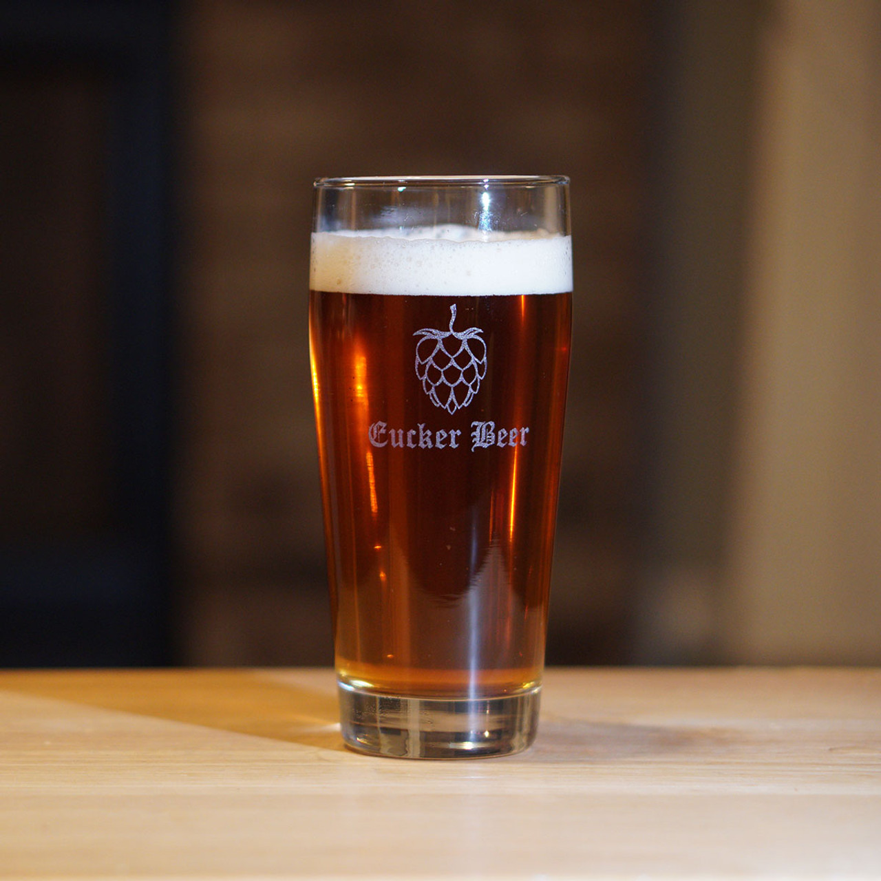 Personalised Pint Glass Laser Engraved Beer Glass Any Text Drinkware Gift