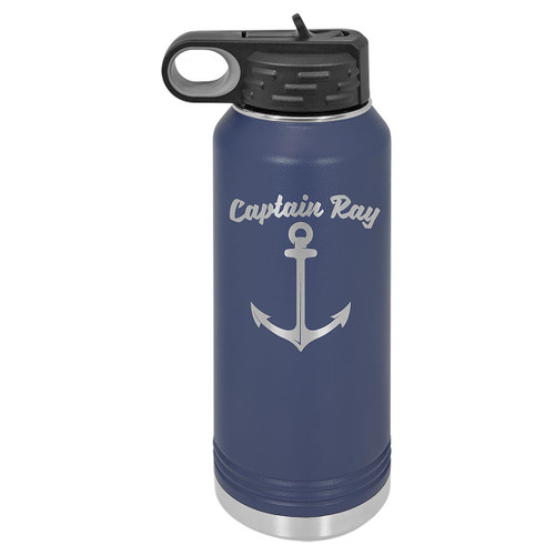 Navy Blue 32 oz. Custom Engraved Water Bottle