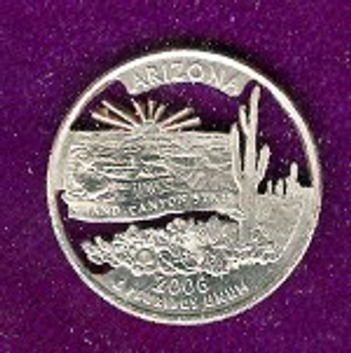 Arizona Quarter Cut Only, Pendant or Keyring