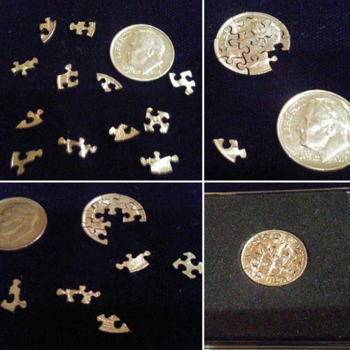 12 Piece Jigsaw Puzzle cut from a Dime