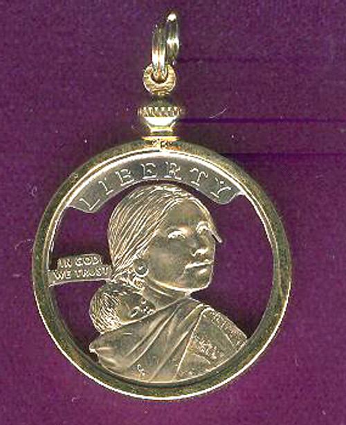Sacagawea Dollar Cut Only, Pendant, or KeyRing