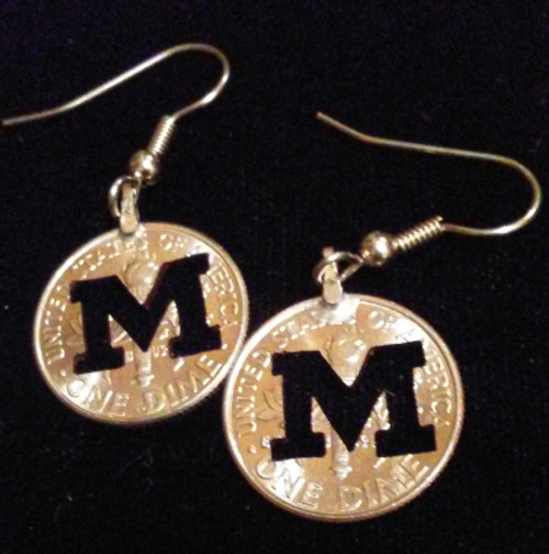 Block Letter Dangle Earrings from Dimes