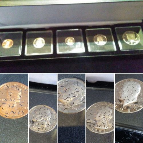 Five Coin, 75 Piece Birth Year Puzzle Set