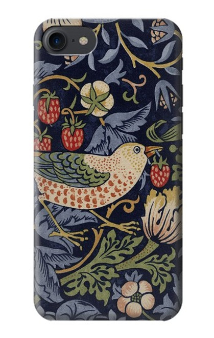 W3791 William Morris Strawberry Thief Fabric Hard Case and Leather Flip Case For iPhone 7, iPhone 8, iPhone SE (2020) (2022)