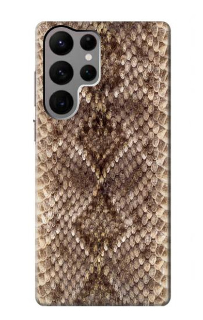 W2875 Rattle Snake Skin Graphic Printed Hard Case and Leather Flip Case For Samsung Galaxy S23 Ultra