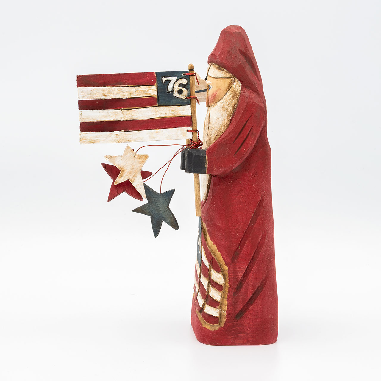 NEW: Hand Carved Patriotic 250 Santa