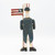 Hand Carved Uncle Sam Folk Art Figure Back View