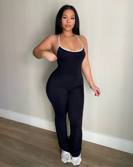 Two Toned V back Jumpsuit