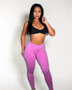 Acid Wash Deep V Back Leggings