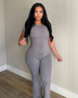 Open Back Flare Jumpsuit