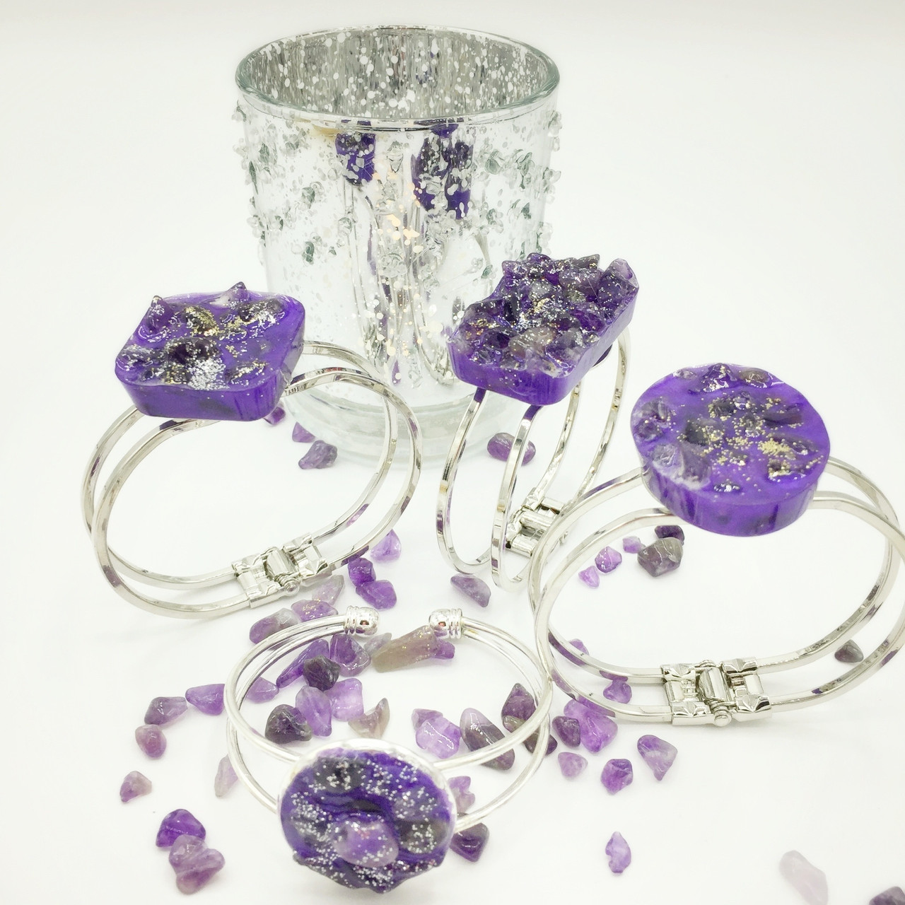 Traci-Amethyst- Silver Bracelets