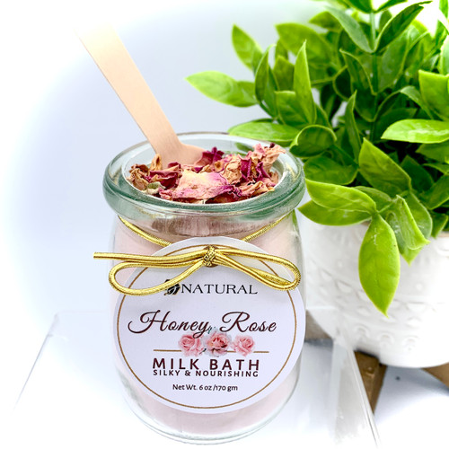 Honey Rose Silky Milk Bath- 6 oz Jar Honey Rose Silky Milk Bath- 6 oz Jar
