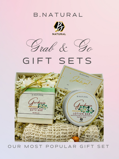 Gardenia Grab & Go Gift Set
Designer Bath Bar/Lotion Bar/Loofah Bag