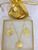 Nora Fluer de' Lis Medallion Set by Brenda Wolfe Jewelry.  18mm necklace earring on 18" gold plated chain.