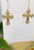 Filigree Cross Dangle Earrings on gold plated french wires