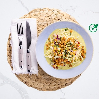 Pasta Verde with Guajillo Garbanzos