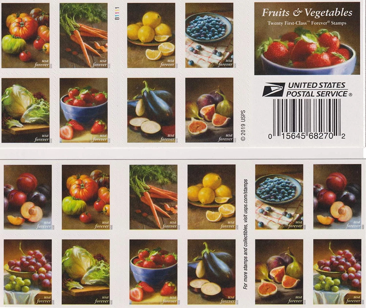 Fruits and Vegetables 2020 Discounted Forever Stamps Forever Stamps Shop