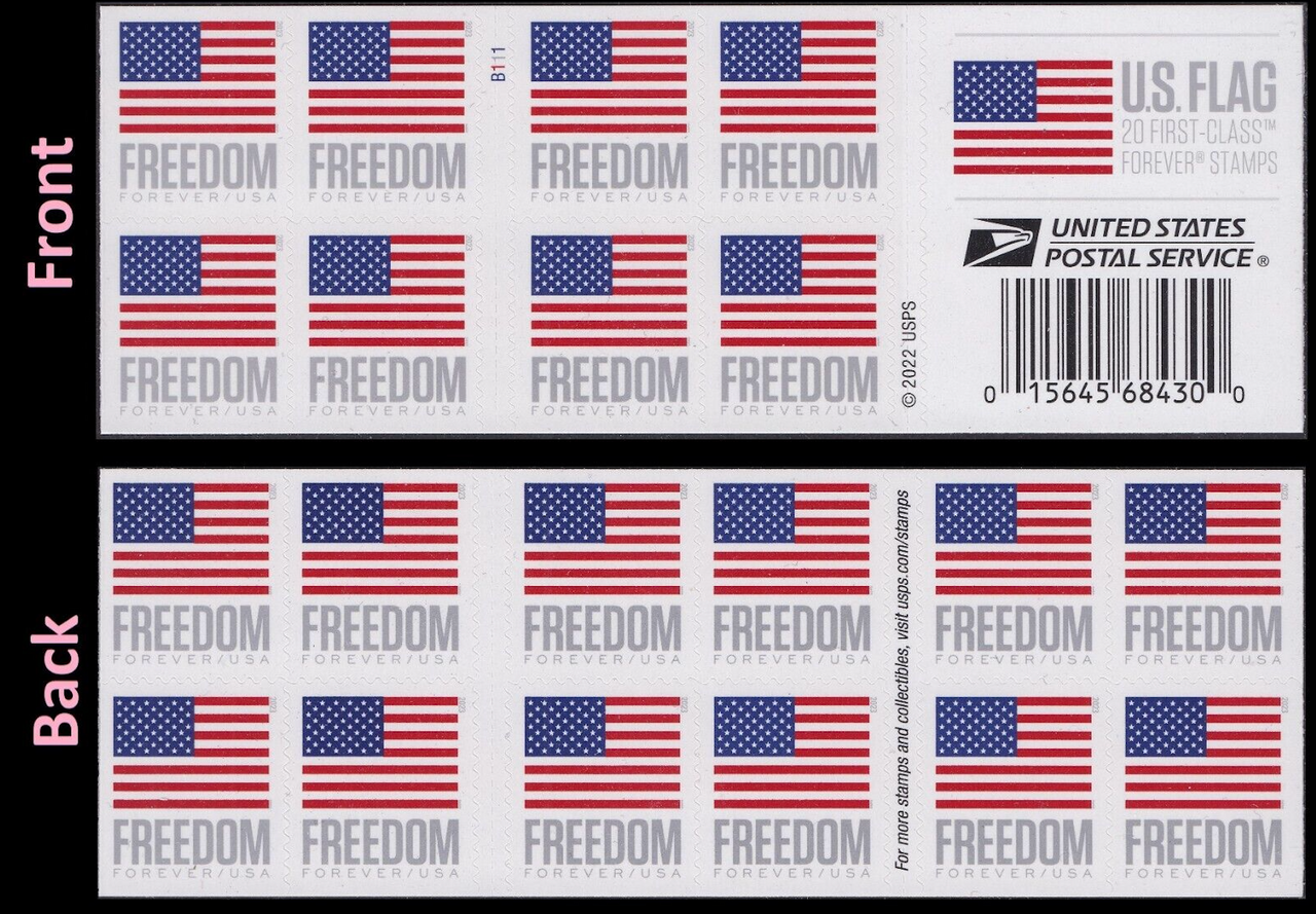 Forever Stamps 2022 First Class Mail Postage Stamps U.S. Flag