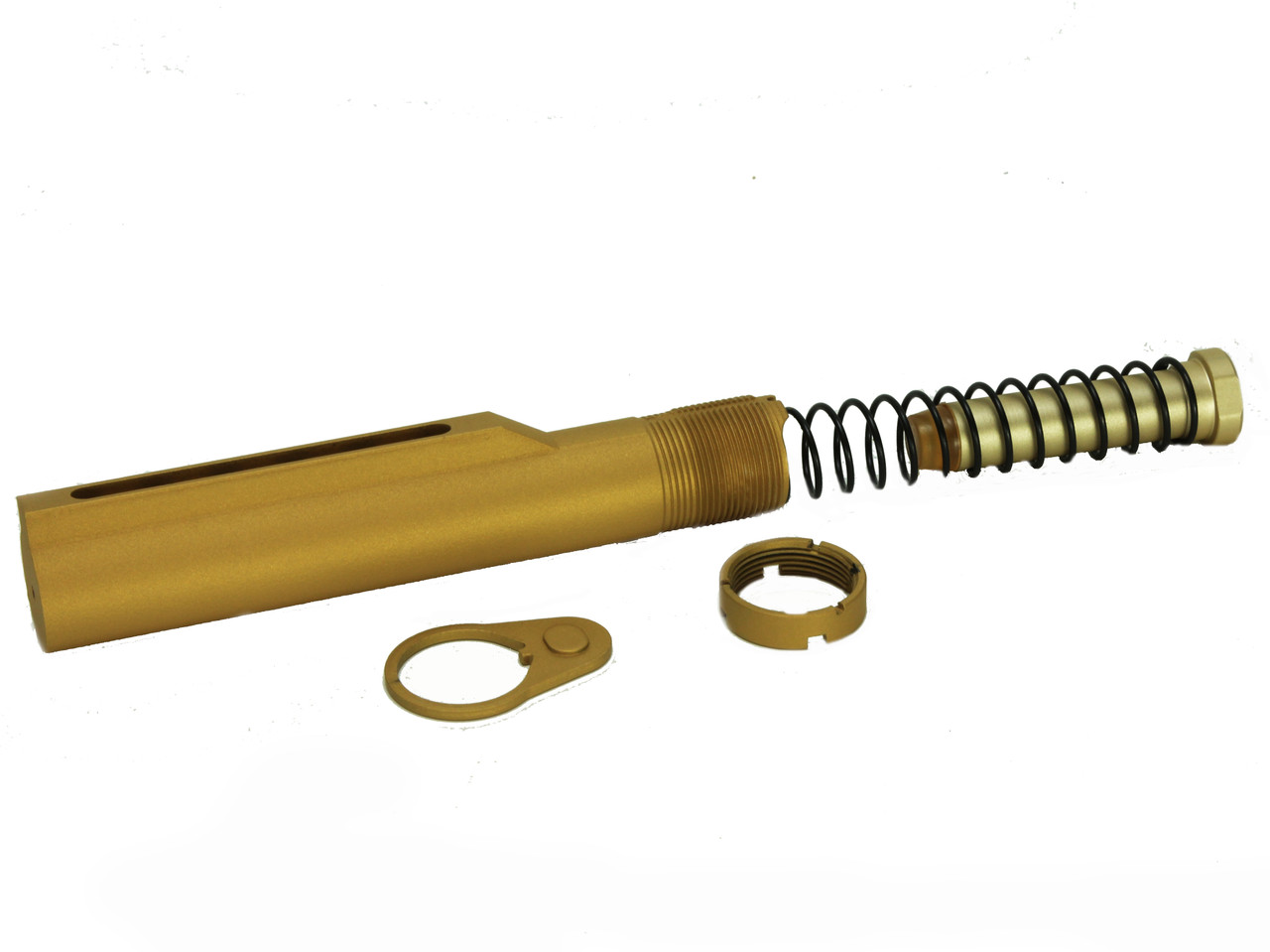 BUFFER TUBE 6-POSITION KIT MIL SPEC CERAKOTE GOLD CARBINE STOCK AR15 223 