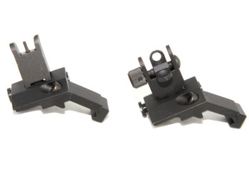 Front and Rear Flip Up 45 Degree Offset Rapid Transition Backup Iron Sight AR15 223 5.56 Front and Rear Flip Up 45 Degree Offset Rapid Transition Backup Iron Sight AR15 223 5.56