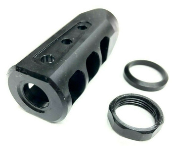 TACFUN Stainless Steel .223 Muzzle Brake – 1/2x28 Threads (Includes Washer & Nut)