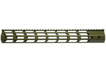 15" Slim M-LOK Handguard Free Float Cerakote OD GREEN (MADE IN USA)  AR15 223 5.56