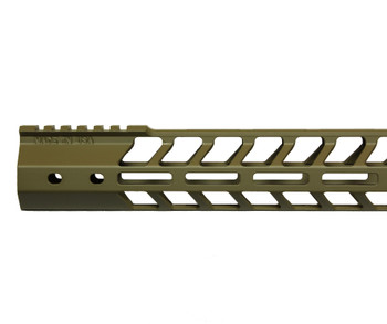 15" Slim M-LOK Handguard Free Float Cerakote FDE Partial Top Cut(MADE IN USA)  AR15