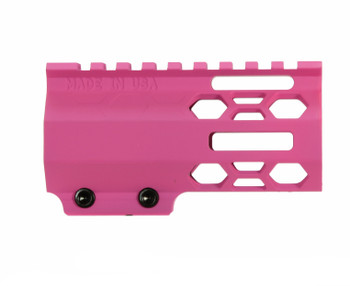 HONTAC® 4.2" Slim MLOK Handguard Free Float Cerakote PRISON PINK (MADE IN USA) AR15 223 CLAMP-ON HONTAC® 4.2" Slim MLOK Handguard Free Float Cerakote PRISON PINK (MADE IN USA) AR15 223 CLAMP-ON