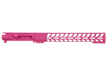 AR15 Stripped upper | Cerakote PRISON PINK | 15" MLOK Handguard Clamp-on (MADE IN USA) AR15 223 AR15 Stripped upper | Cerakote PRISON PINK | 15" MLOK Handguard Clamp-on (MADE IN USA) AR15 223