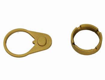 Mil-Spec Steel Castle Nut & end plate- Cerakote gold color