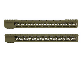 HONTAC® 17" MLOK Handguard Free Float Honeycomb Cerakote FDE (MADE IN USA) AR15 223 5.56 - Clamp on HONTAC® 17" MLOK Handguard Free Float Honeycomb Cerakote FDE (MADE IN USA) AR15 223 5.56 - Clamp on