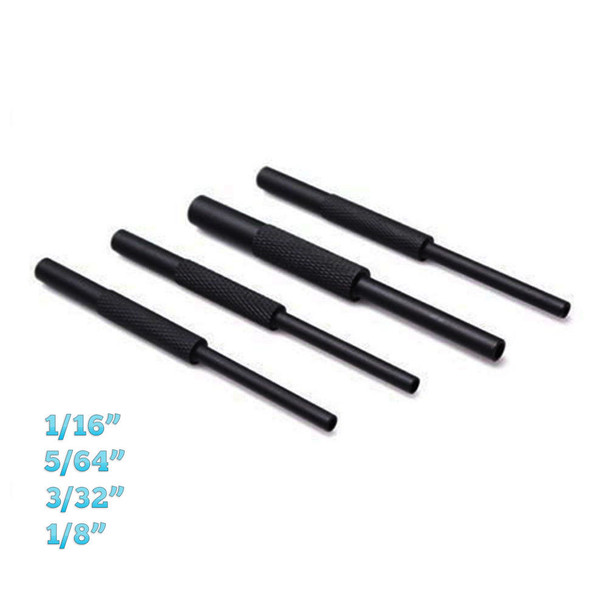 4 PC Steel Hollow End Roll Pin Tool Starter Punch Set for Spring Pin