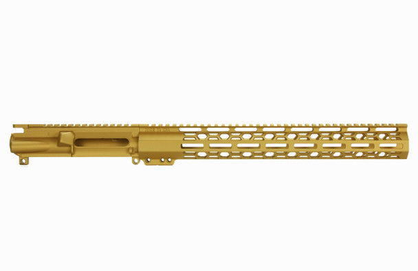 Stripped upper with 15" MLOK Handguard Honeycomb Cerakote GOLD Combo (MADE IN USA)  AR15 223  Honeycomb