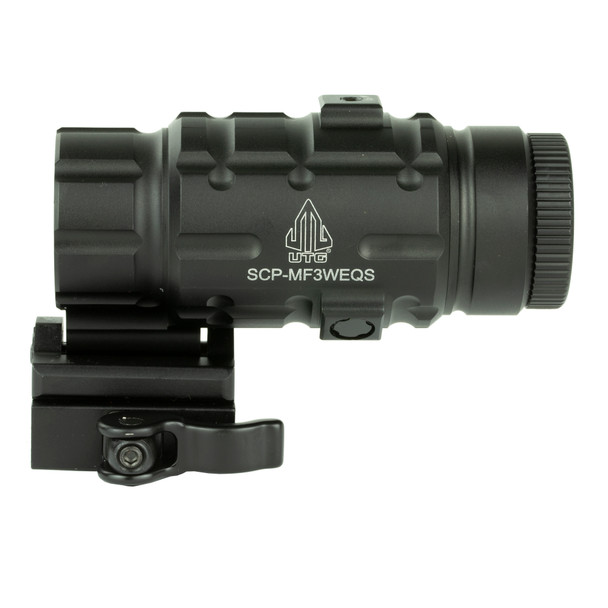 UTG 3X MAGNIFIER WITH FLIP-TO-SIDE QD MOUNT, W/E ADJUSTABLE