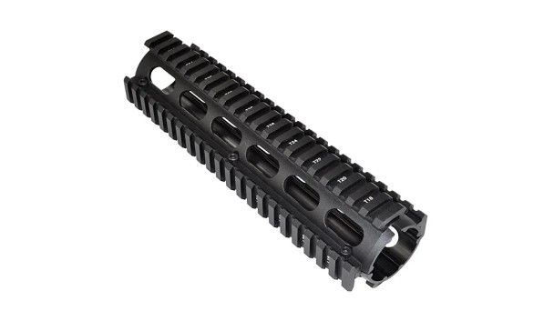 8.5" Mid length Quad Rail Handguards w/Triangle End 2 Piece Drop-In AR15 223/5.56
