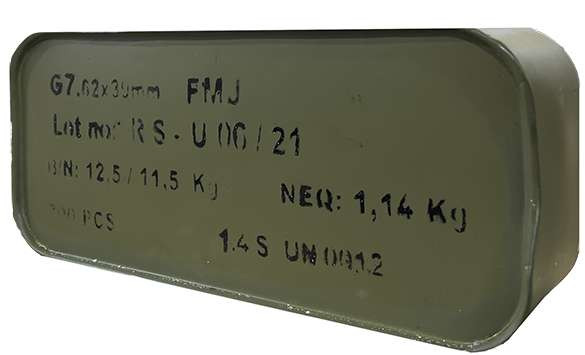 Romarm 7.62x39mm, 123gr, Full Metal Jacket, 660rd Can - Impact Guns