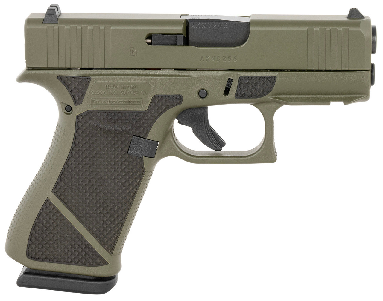 Glock 43X 9mm, Olive Drab Green, 3.41