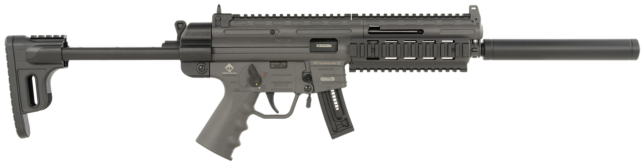 ATI GSG 22 LR, 16.25" Barrel, Coll. Stock, Smoke, 10rd