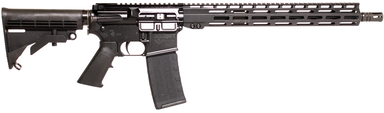 ATI MilSport 5.56mm,16" Threaded Barrel, Black, Picatinny, M-Lok, 6 Pos Super-Stock, 30rd