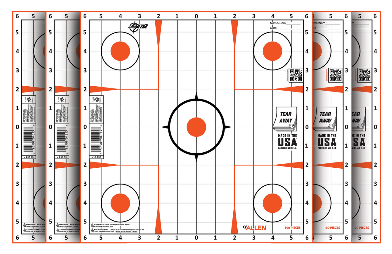TARGETページ EZ-Aim 15333-100 Sight-In Shooting Target Grid Self-Adhesive Paper