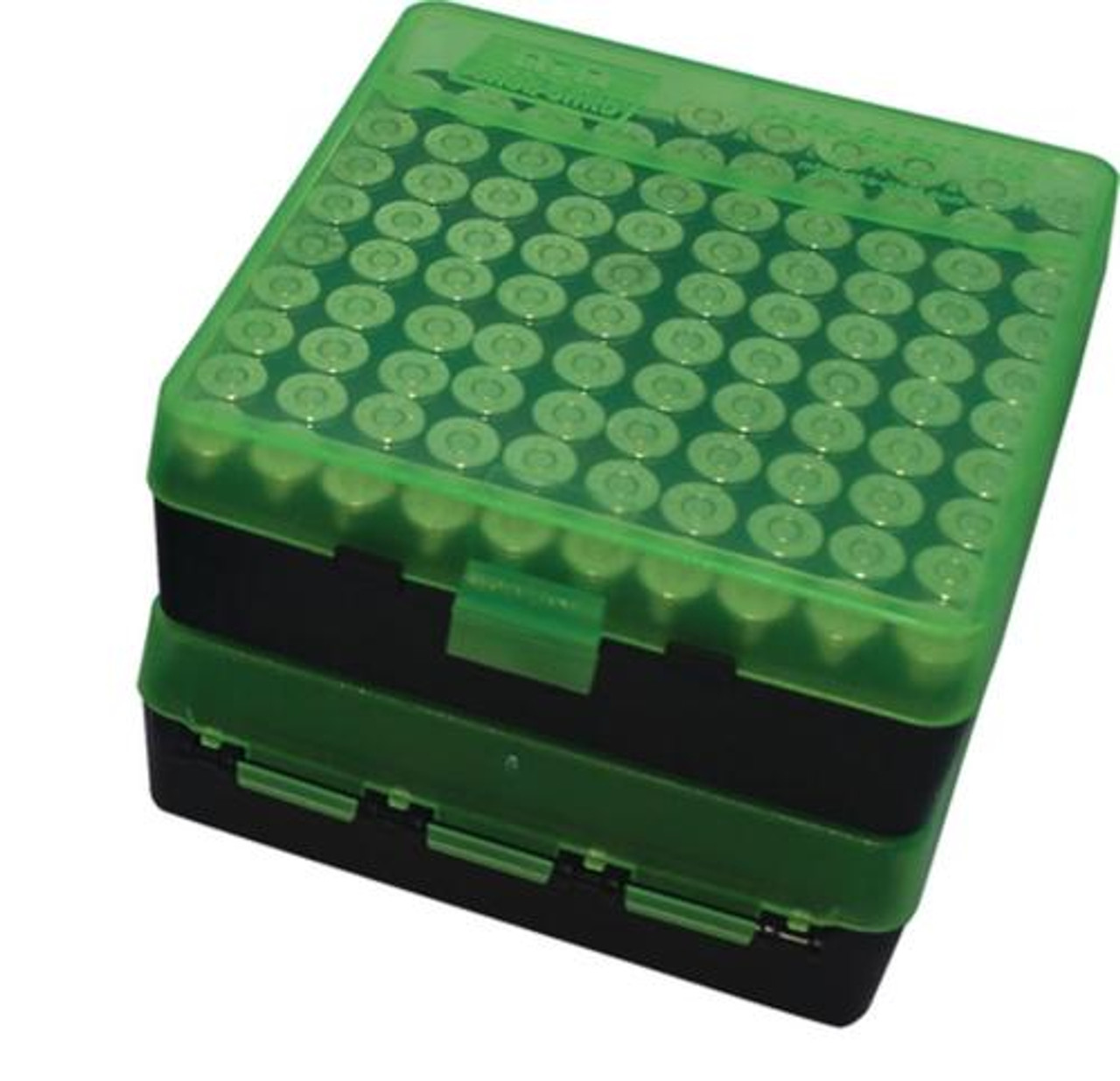 MTM Flip-Top Ammo Box 38 Special, 357 Mag 100-Round Plastic Green