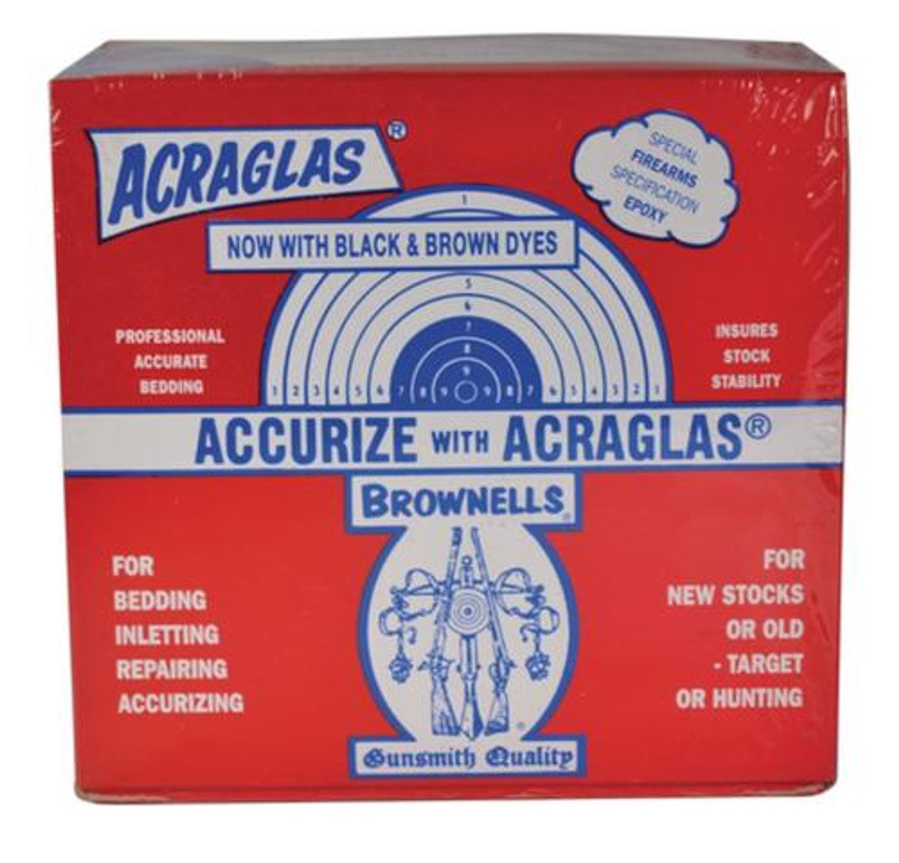 Brownells 2 Gun ACRAGLAS GEL Rifle Stock Epoxy Bedding Compound Kit